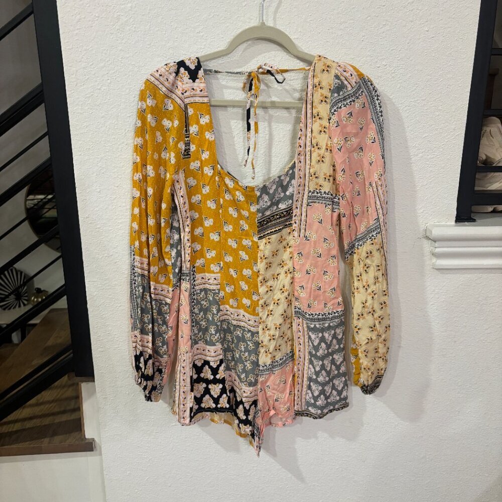 Light Patchwork Romper Forever 21 - image 2